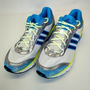Adidas Womens Galaxy Elite Running Shoes Metallic Blue and Silver Size 8